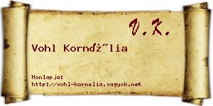 Vohl Kornélia névjegykártya