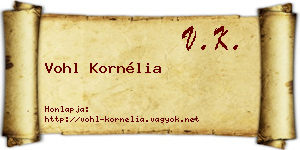 Vohl Kornélia névjegykártya